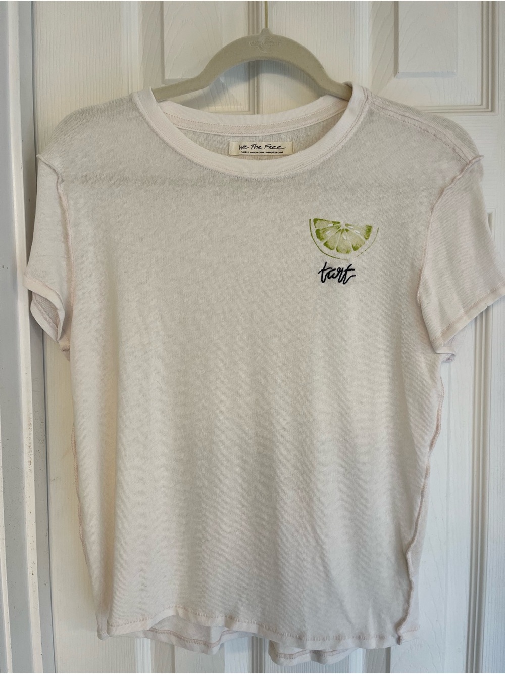 We The Free White Short Sleeve Tee with Lime Graphic